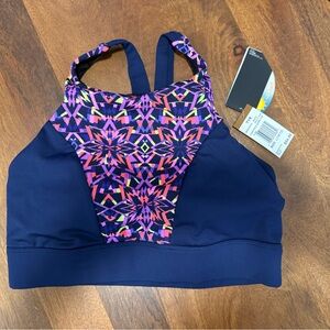 TYR Women's Bikini Top - Navy and Multicolor Pattern